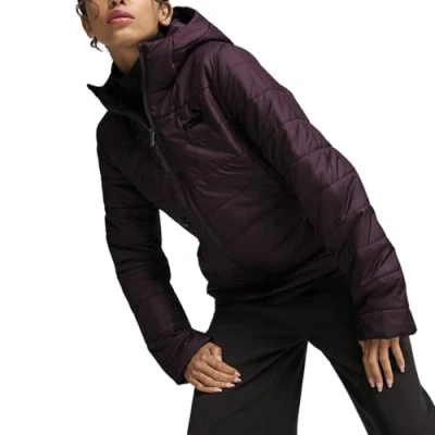 Afbeelding van Puma Hooded Padded Jacket Winterjas, Dames, Maat: XS, Midnight plum