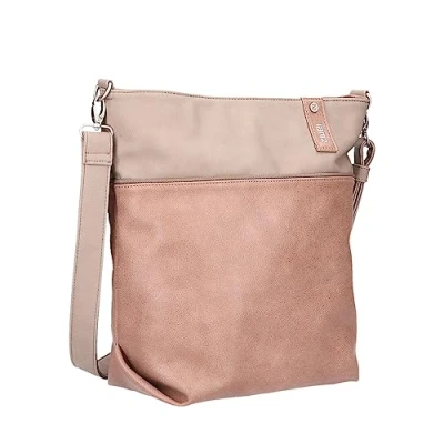 Afbeelding van ZWEI® J12 JANA klassieke schoudertas extra schouderriem portemonnee Blush