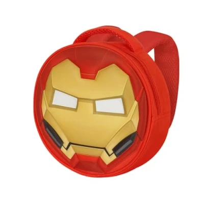 Afbeelding van Emoji rugzak Iron Man Kleine ronde met 3D reliëf voorkant 22cm x 9cm, zacht materiaal, hoofdcompartiment ritssluiting, binnenvoering gaasvak, verstelbare schouderbanden, gewatteerde rug,.