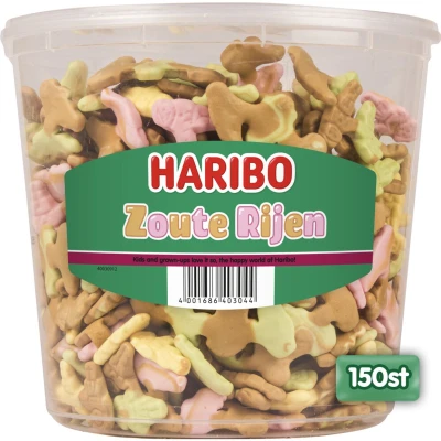 Afbeelding van Haribo Zoute Rijen 150 stuks