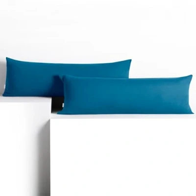 Afbeelding van DecoKing Amber kussenslopen 40 x 200 cm, katoen, rits, blauw, 2 stuks