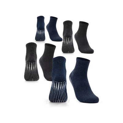 Afbeelding van Occulto heren anti slip sokken pak van 2 4 (model: Andi) par Zwart Marineblauw 39 42