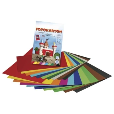 Afbeelding van Rayher Hobby 81003000 Fotokarton, 22 x 33 cm, 300 g/m2, blok 10 vellen, kleuren gesorteerd, kleurrijk, kartonpapier