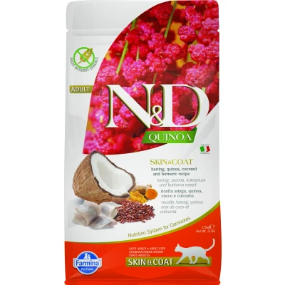 Afbeelding van N&amp;D Quinoa kattenvoeding Skin &amp; Coat Haring 1.5 kg.