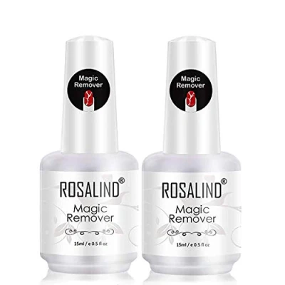 Afbeelding van ROSALIND Magic Gel Remover Professionele Nagellak Nail Polish Gemakkelijk Snel Verwijdert Soak Off Gellak 2 Stuks 15ML