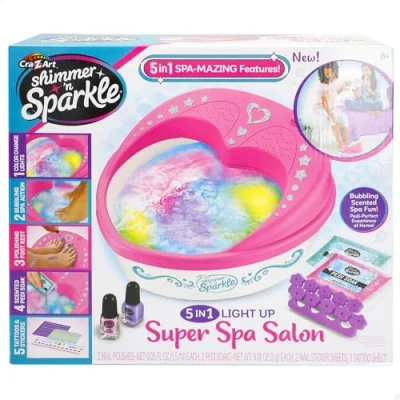 Afbeelding van COLORBABY Shimmer N Sparkle Spa voor nagels en voeten, voetenbad met hydromassage, licht, luchtbellen, incl. email, geurzout, speelgoed meisjes, cadeaus meisjes van 8 jaar (47915)