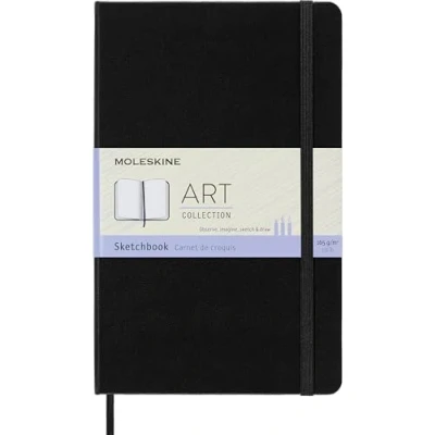Afbeelding van Moleskine Art Collection Schets /Tekenboek Met Hardcover En Elastische Sluiting, Geschikt Voor Pennen, Potloden Pastels, Groot 13 X 21 Cm, 104 Pagina&#039;S, Zwart, Large/A5