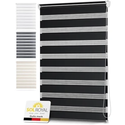 Afbeelding van Sol Royal DL2 Rolgordijn Lichtdoorlatend 100x220 cm Antraciet Duo zonder Boren Klembevestiging