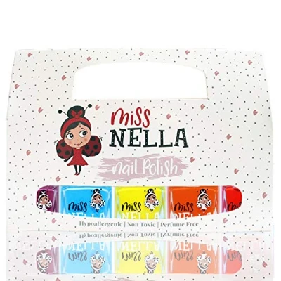 Afbeelding van Miss Nella Zomertijd Special 5 pack kindernagellak met peel off formule op waterbasis, niet giftig, nagellak voor kinderen
