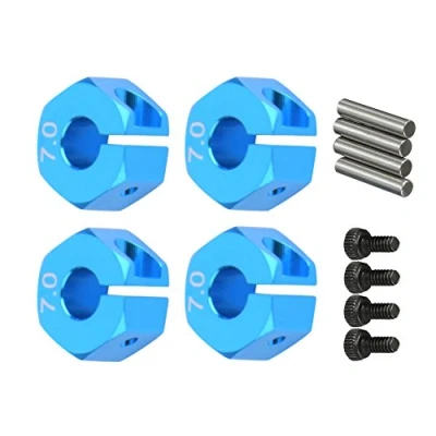 Afbeelding van 4 Pcs Hex Drive Adapter, 12mm 7,0 Rad Stick Nabenadapter für 1/10 RC HSP HPI Redcat Auto Ersatzteile