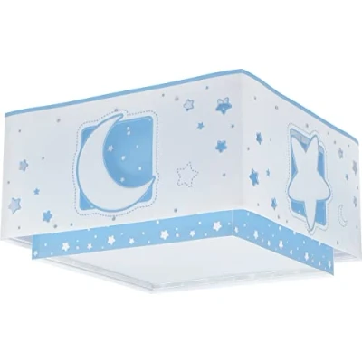 Afbeelding van Dalber Kinder plafondlamp kinderkamer kinderlamp Moonlight Maan and Sterren blauw