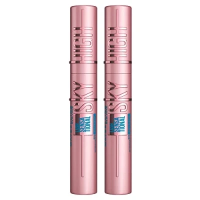 Afbeelding van Maybelline New York Sky High Lash Sensational volume en rekbare mascara, waterdicht, zwart, 2 stuks
