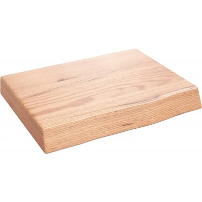 Afbeelding van vidaXL Wastafelblad 40x30x(2 6) cm behandeld massief hout lichtbruin
