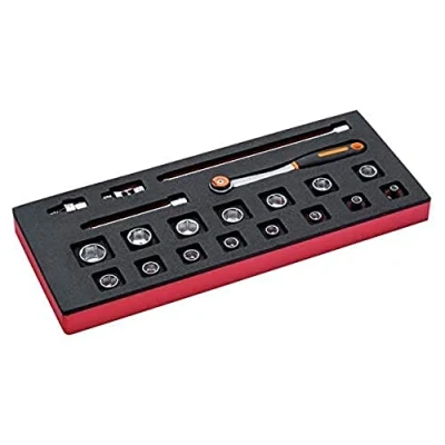 Afbeelding van Bahco Foaminlay Fit&amp;Go 1/3 met doppen en toebehoren 3/8&quot; 20 delig FF1E2104