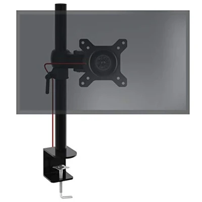 Afbeelding van Duronic DM351X1 Enkele Monitor Beugel Zwart Aluminium Hoogte Verstelbare Arm voor 1 13 27 LED LCD Scherm VESA 75 100 plaat Beeldscherm Standaard Kantelt 15/+15 Zwenkt 180 Draait 360