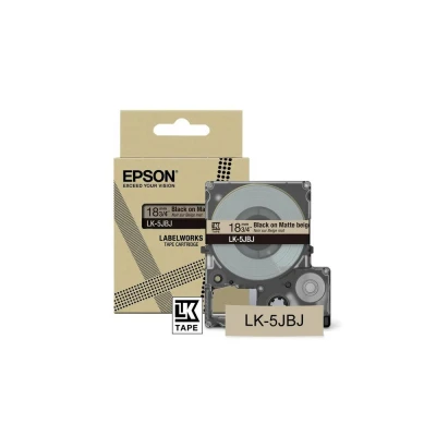 Afbeelding van Epson LabelWorks LK 5JBJ Labelbandcassette compatibel met LW C610 en C410 beige mat/zwart 18 mm