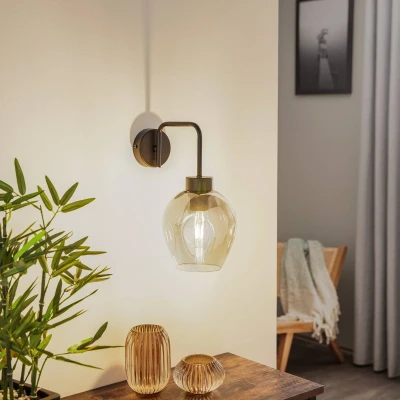 Afbeelding van EMIBIG LIGHTING Wandlamp Lukka, 1 lamp, zwart/grafiet