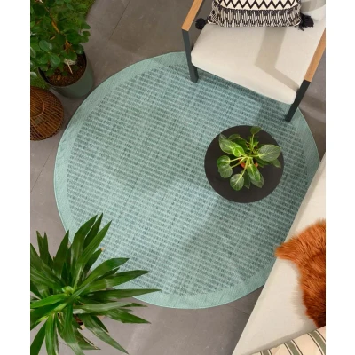 Afbeelding van Buitenkleed Rond Coastal Blauw 160 Cm