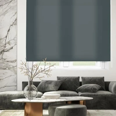 Afbeelding van Blindecor Ara Lichtdoorlatend rolgordijn linnen, Manual, Grijze tuin, 100 x 175 cm