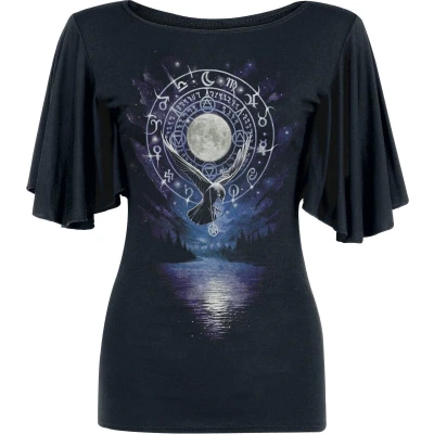 Afbeelding van Spiral Witchcraft T shirt zwart 4XL 95% viscose, 5% elastaan Everyday Goth, Gothic, Rock wear