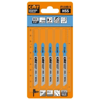 Afbeelding van CMT jt118b 5 Jig zaagbladen HSS 76 x 2 12tpi (Metal/Straight/Fine)