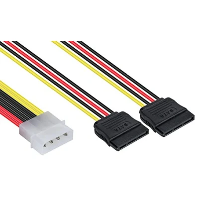Afbeelding van Poppstar 1x 10 cm SATA 3 Stroomadapter Y Kabel (Stroomkabel Splitter 4 pins Molex aansluiting naar 2x 15 connector (vr))