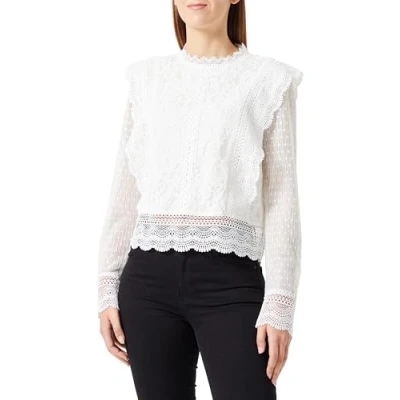 Afbeelding van ONLY Onleliana Karo Ls Lace Top WVN, cloud dancer, S