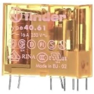 Afbeelding van Finder 40.61.8.024.0000 stekker/printrelais 24 V AC 1 W 16 A, oranje