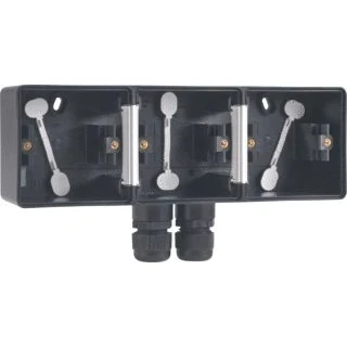 Afbeelding van Niko Hydro Opbouwbak 3V Hor. 2xM20 Zwart 761 84952
