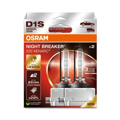Afbeelding van Osram Night Breaker 220 Xenarc D1S 66140XN2 set