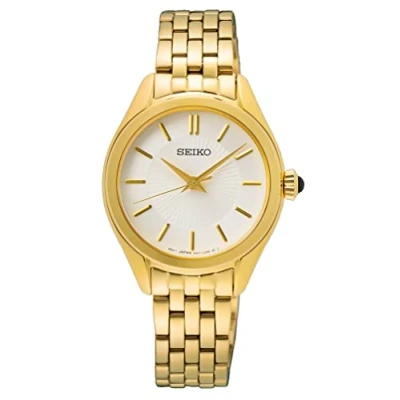 Afbeelding van Seiko SUR538P1 Horloge staal goudkleurig wit 29 mm