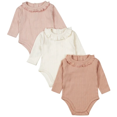 Afbeelding van Dirkje romper set van 3 roze/wit