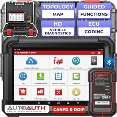 Afbeelding van LAUNCH X431 PRO3 APEX OBD2 diagnoseapparaat, auto scantool voor monteurs, online codering, topologiekaart, CAN FD &amp; DoIP, 50+ diensten, all system diagnose, handleidfuncties, FCA en Renault SGW
