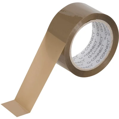 Afbeelding van Q CONNECT stille verpakkingstape, ft 50 mm x 66 m, bruin, pak van 6 rollen