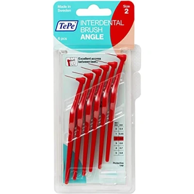 Afbeelding van 10x TePe Angle Interdentale Ragers 0,5 mm Rood blister à 6 stuks