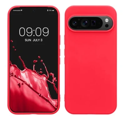 Afbeelding van kwmobile telefoonhoesje geschikt voor Google Pixel 9 / Pro Hoesje smartphone Back cover in neon roze