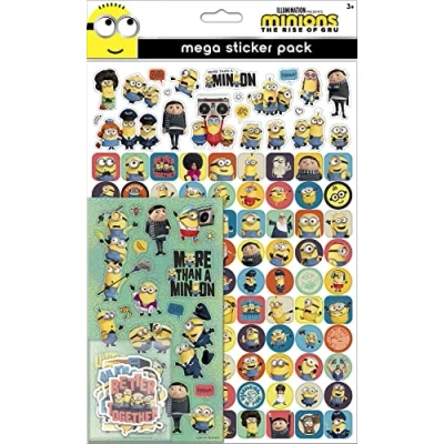Afbeelding van Paper Projects 01.70.22.027 Minions: The Rise of Gru Mega Pack Drie soorten stickers (ongeveer 150 totaal) Herbruikbaar op niet poreuze oppervlakken, veelkleurig, 29,7 cm x 11