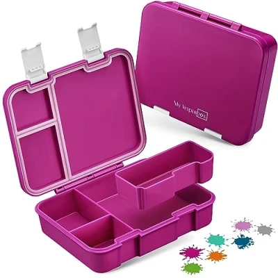 Afbeelding van My Vesperbox Jin bentobox voor kinderen, lunchbox, extreem sterke broodtrommel, ideaal kinderopvang en school (lila)