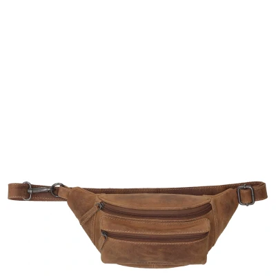Afbeelding van Hide &amp; Stitches Idaho Azure Heuptas bruin Leren tas Heuptasje