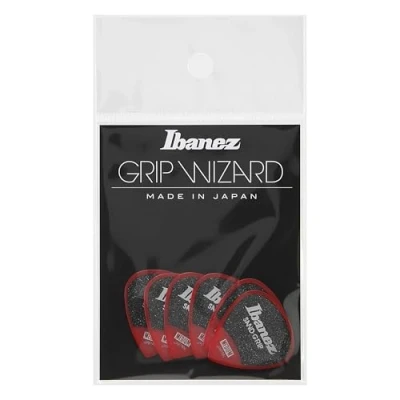 Afbeelding van Ibanez PPA16MSG Sand Grip Short Teardrop Guitar Pick Red 0.8mm (6 Pack) Plectrum set