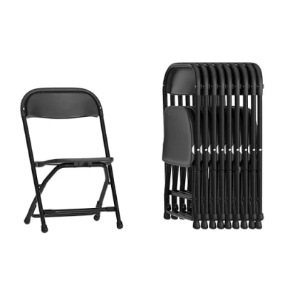 Afbeelding van Flash Furniture 10 Pack Kids Plastic Klapstoel, Metaal, Zwart, Set van