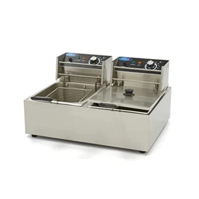 Afbeelding van Maxima Frituurpan 2x 6 L 2 Manden tot 2,4 Kg Frites Friteuse