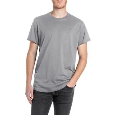 Afbeelding van Replay Basic T shirt voor heren, ronde hals, korte mouwen, 093 Lead Grey, M