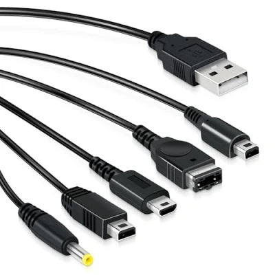 Afbeelding van Mcbazel 5 in 1 USB oplaadkabel gegevensoverdrachtkabel voor Nintendo DS Lite/NDS/New 3DS XL/New 3DS/3DS XL/3DS/2DS/DSi XL/Wii U/GBA SP/PSP 1000/2000/3000