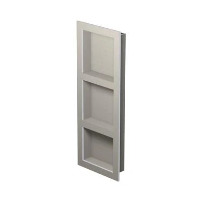 Afbeelding van LUX ELEMENTS Wand nis douche klaar om te betegelen 107 x 40,6cm I Prefab douchenis ﻿incl. 2 tussenschotten ﻿Plaatsbesparende planchetmogelijkheid