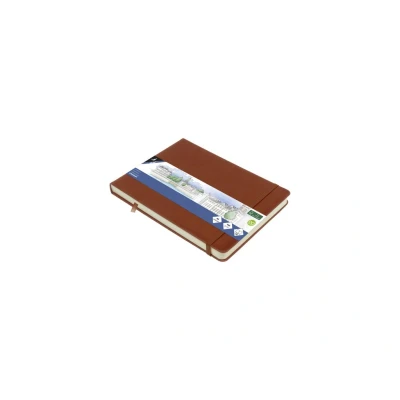 Afbeelding van Schetsboek Kangaro A5 landscape cognac PU HC 80 vel 140gr roomwit met