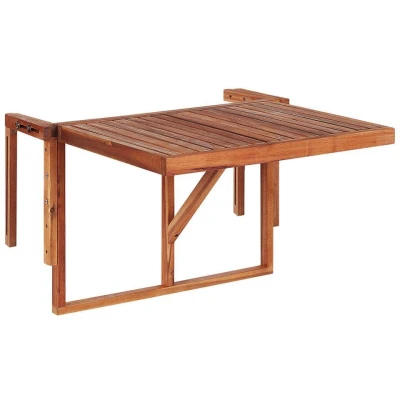 Afbeelding van Beliani Inklapbare tafel UDINE Donkere houtkleur acaciahout