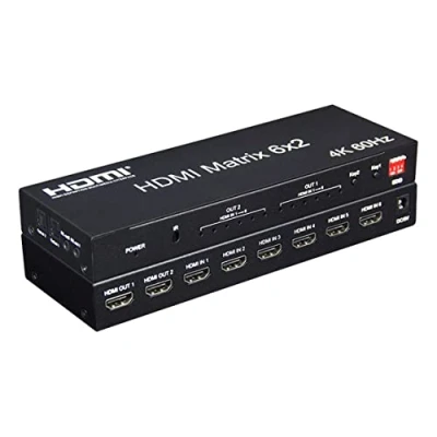 Afbeelding van Splitter Schakelaar 4x2 HDMI Matrix Audio Video Converter