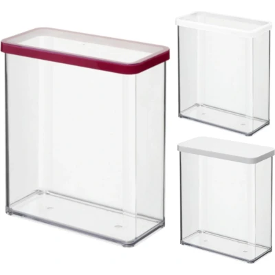 Afbeelding van Rotho, Loft, rechthoekige opbergdoos 3.2l met deksel en dichting, Kunststof (SAN) BPA vrij, transparant / wit, 3,2l (20,0 x 10,0 21,4 cm)