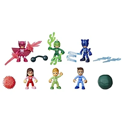 Afbeelding van PJ Masks Helden van de nacht figuurset, kleuterspeelgoed, 6 actiefiguren en 11 accessoires, voor kinderen vanaf 3 jaar